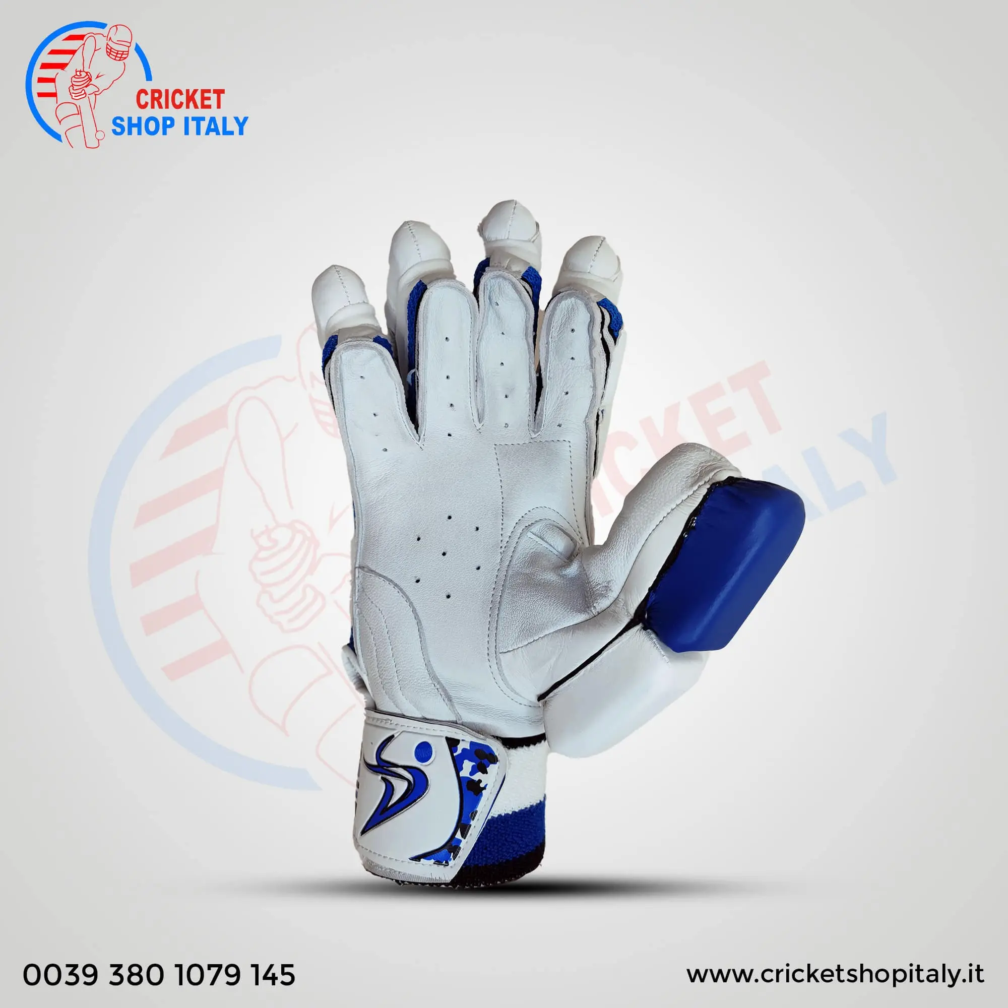 DS D 1.0 White/Blu Batting Gloves Adult - Image 5