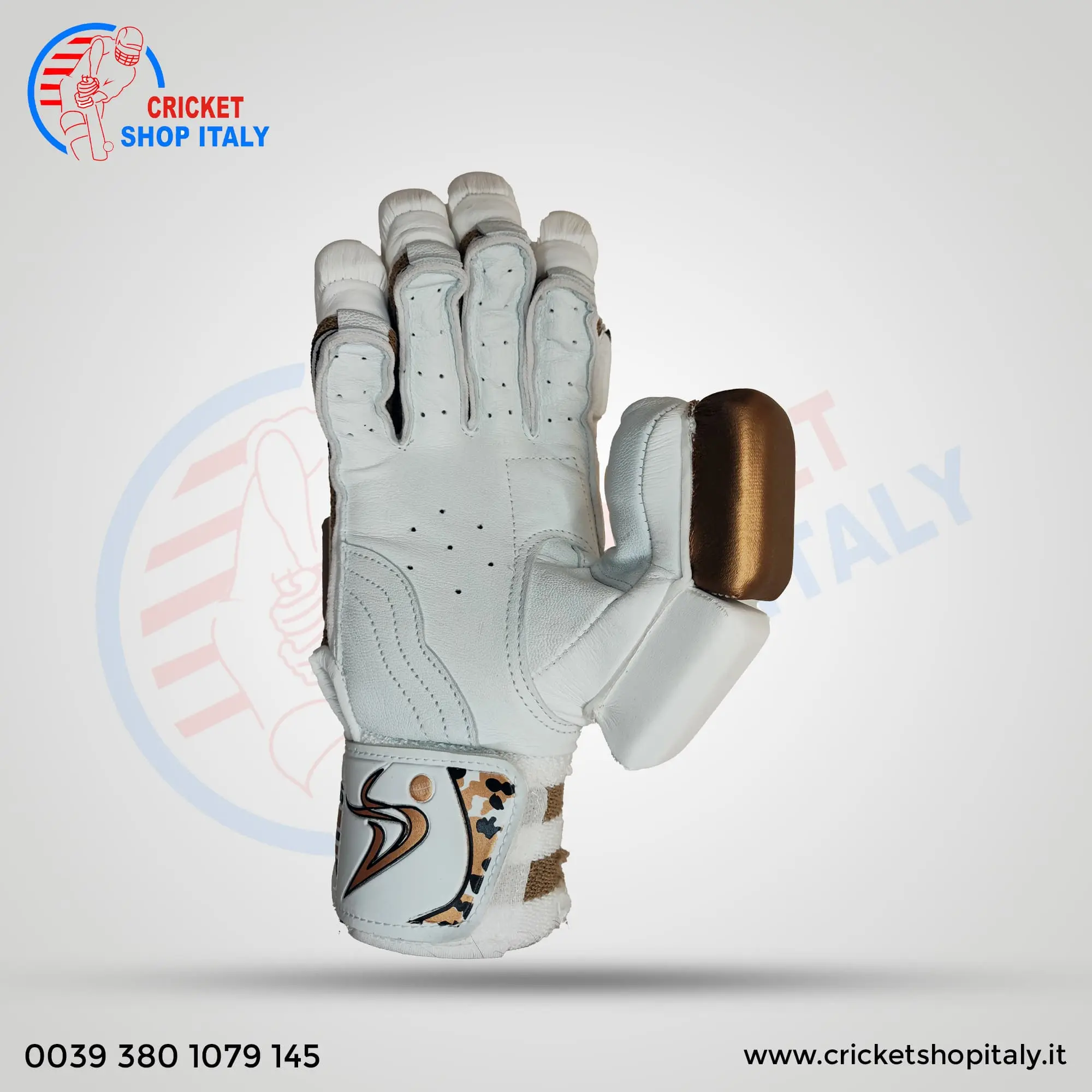 DS D 1.0 White/Gold Batting Gloves Youth - Image 3