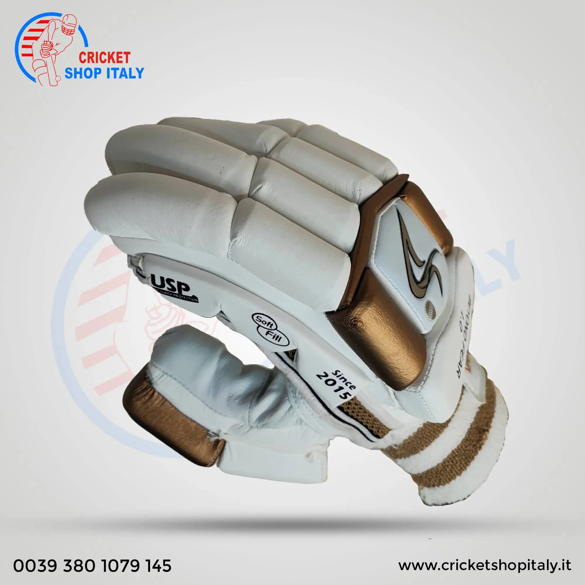 DS D 1.0 White/Gold Batting Gloves Youth - Image 5