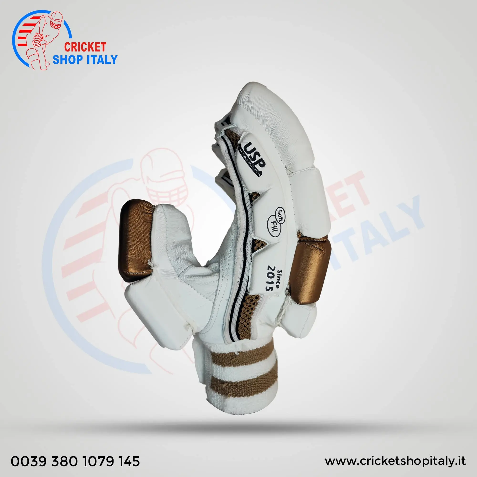 DS D 1.0 White/Gold Batting Gloves Adult - Image 4