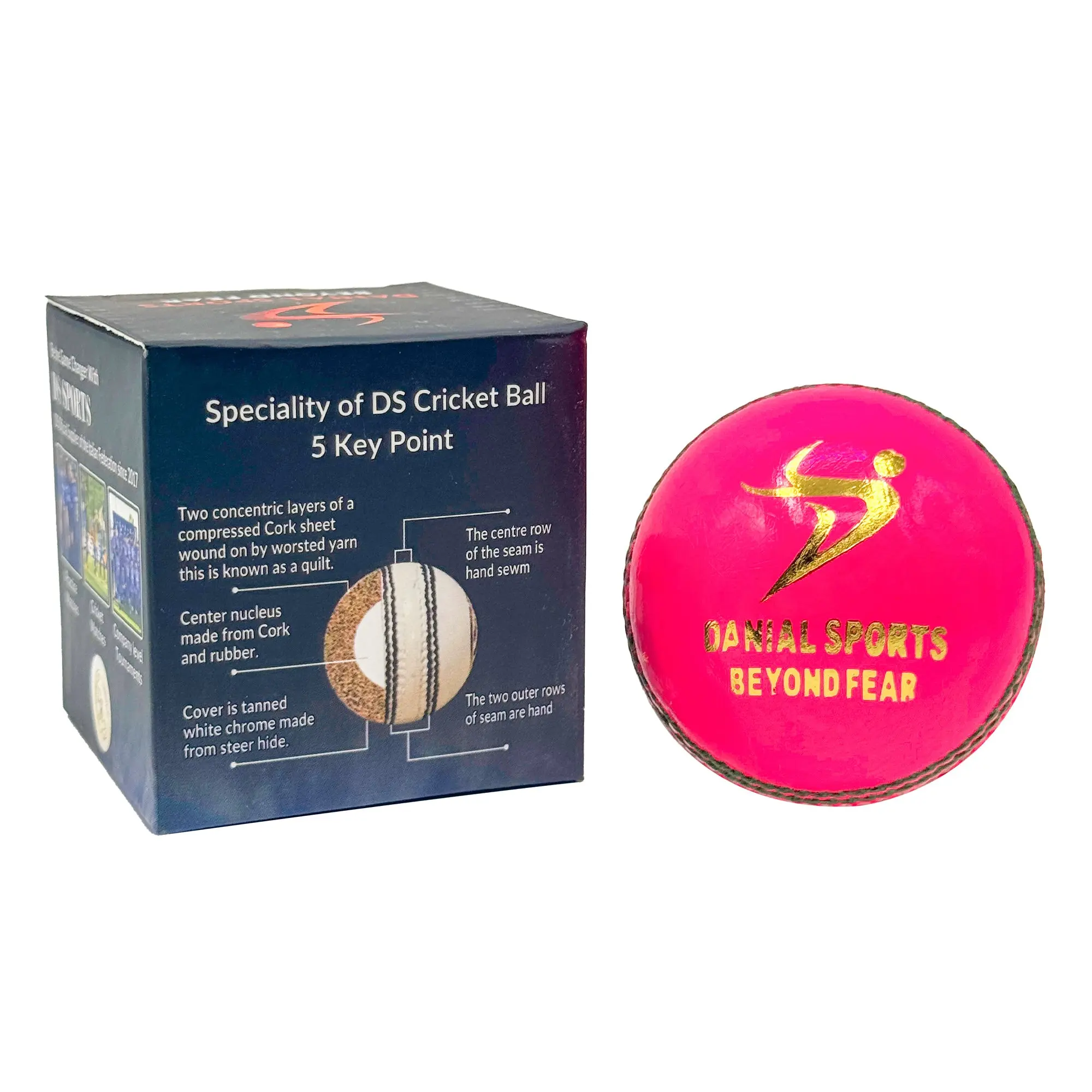 DS Womens Cricket Ball Pink - Image 5