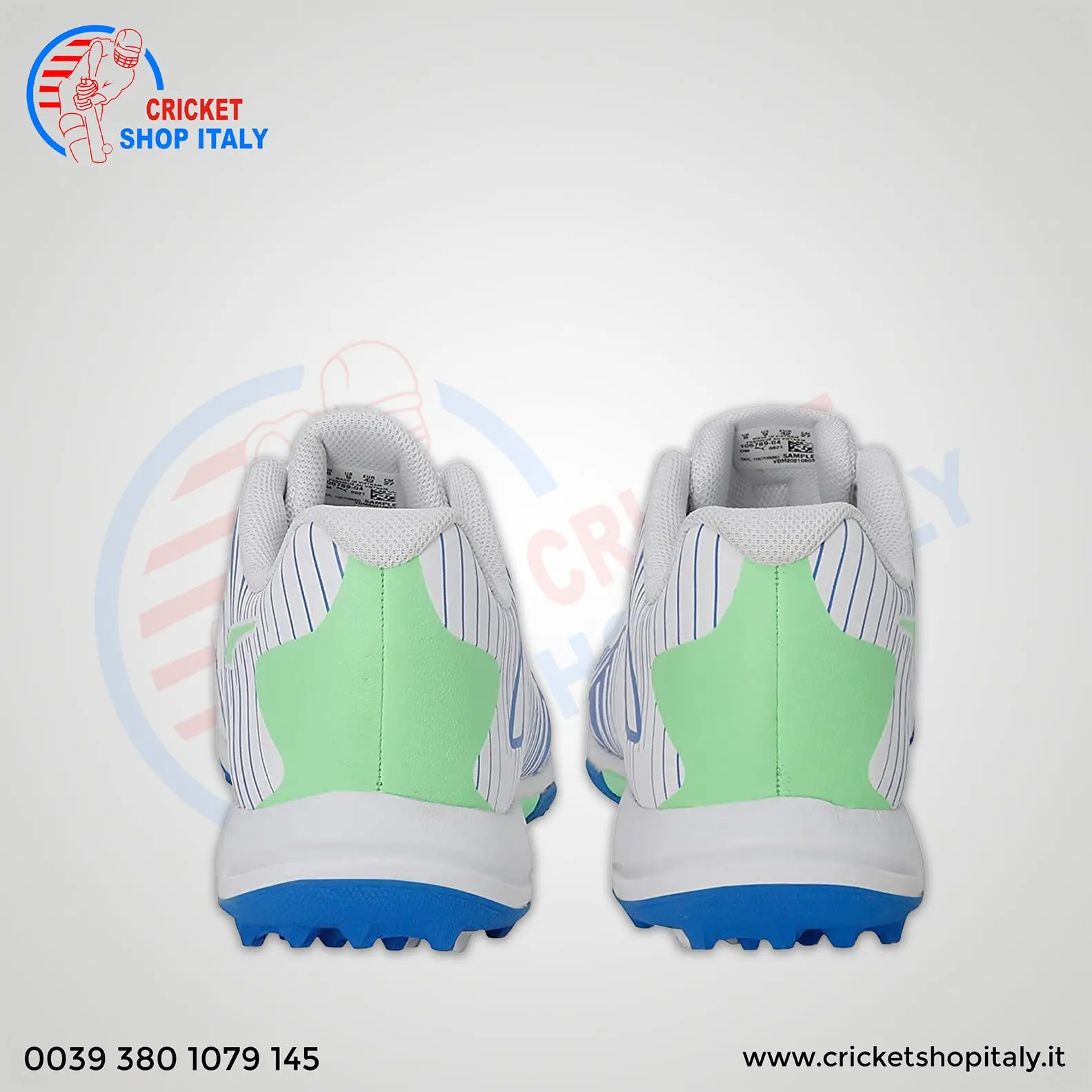 Puma 22 FH Rubber Cricket Shoes Puma White-Bluemazing - Image 5