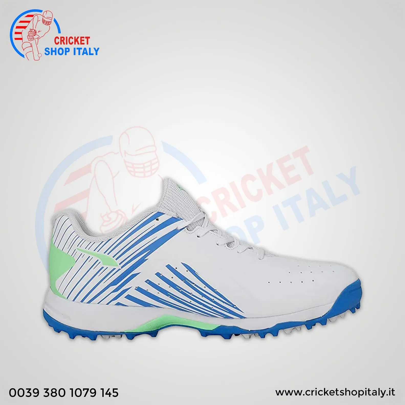 Puma 22 FH Rubber Cricket Shoes Puma White-Bluemazing - Image 7